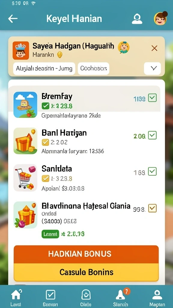 Fitur event harian yang membuat permainan lebih seru.