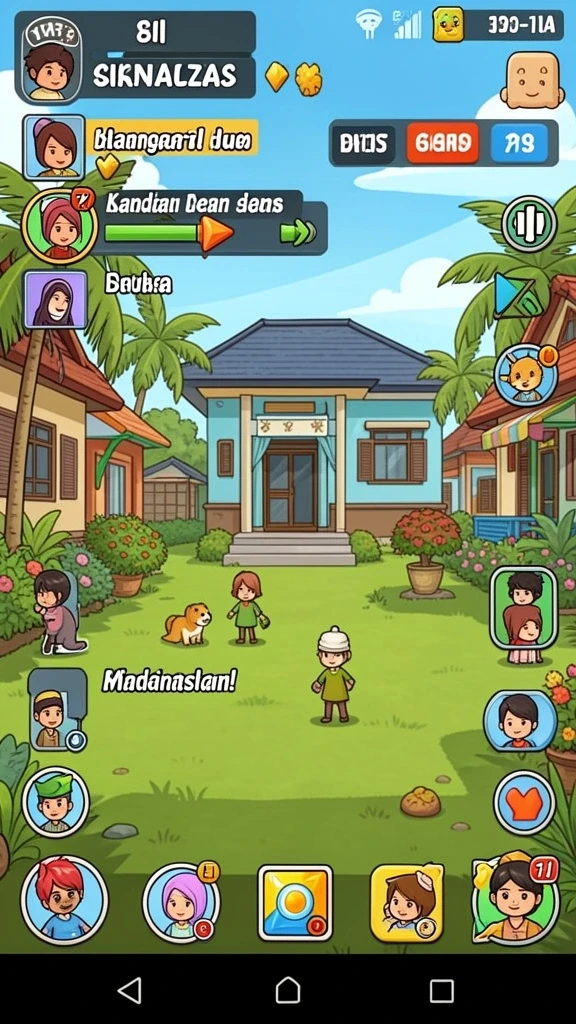 Screenshot menunjukkan tim yang sedang berlatih di lapangan dengan grafik yang realistis.