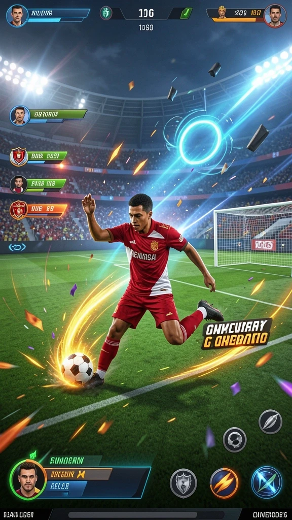 Latar belakang dunia permainan yang memukau dan penuh warna.