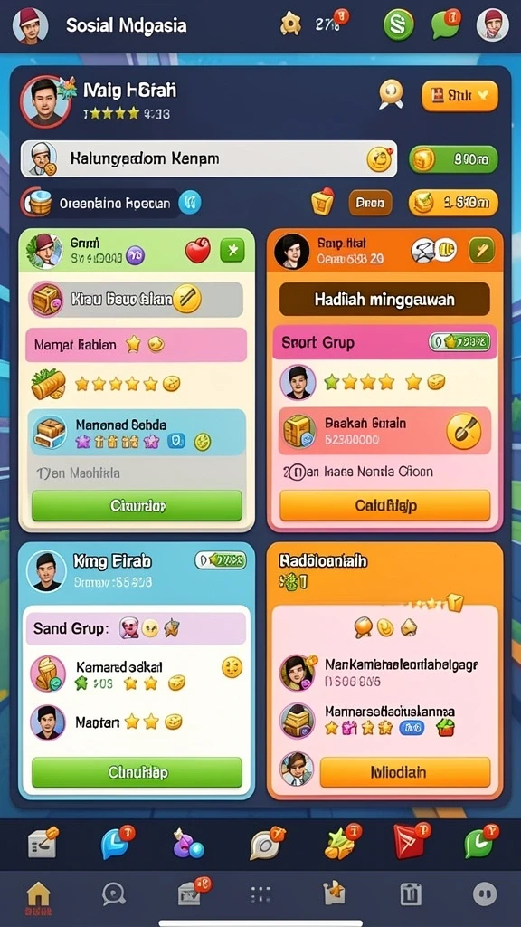 Berbagai karakter unik untuk dipilih dan dikustomisasi.
