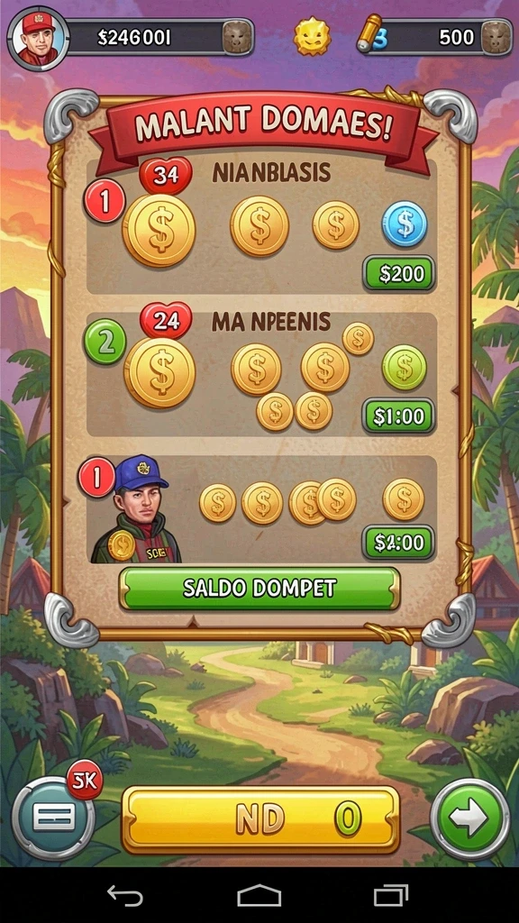 Grafis karakter yang berwarna-warni dan menarik.